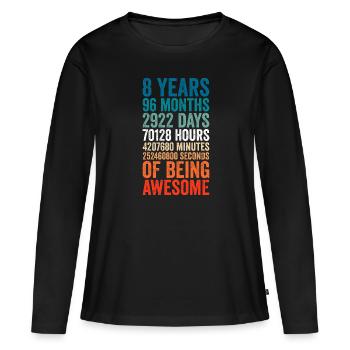 8th anniversary gift, 8th wedding anniversary gift - Frauen Premium Bio Langarmshirt - Schwarz - Vorne - Julia (174cm)