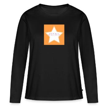 Tu es l’étoile qui cherche le chemin de l’amour - T-shirt manches longues Premium bio Femme - noir - Devant - Julia (174cm)
