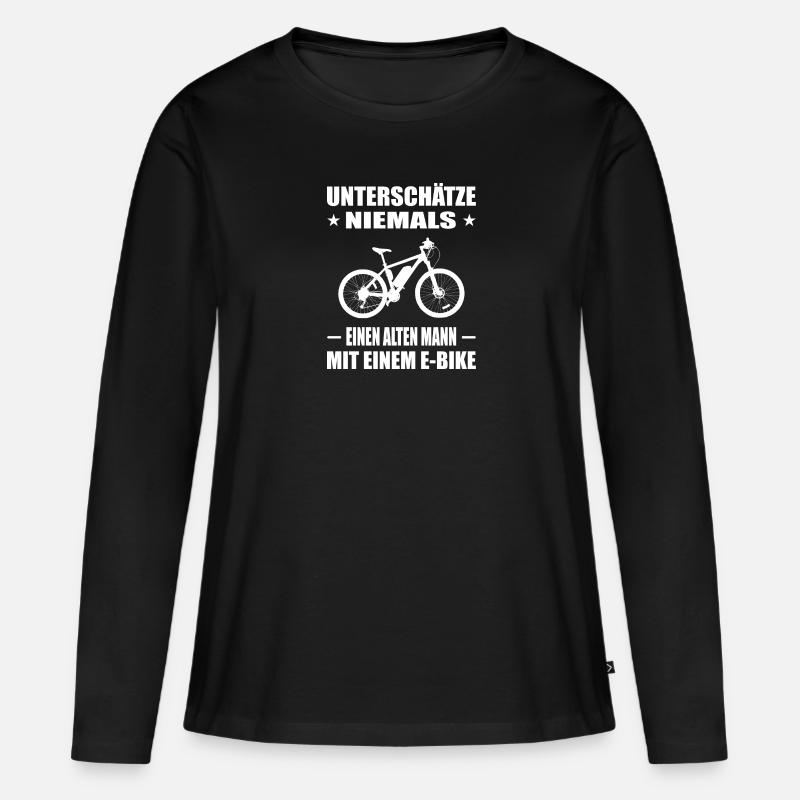 Fahrrad - Frauen Premium Bio Langarmshirt - Schwarz