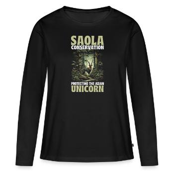 Endangered species, animal lovers, animal welfare - Women's Premium Organic Long Sleeve Shirt - black - Front - Julia (174cm)