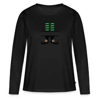 Hexenbeine Monogramm geteilt - Frauen Premium Bio Langarmshirt - Schwarz - Vorne - Julia (174cm)
