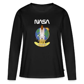NASA Atlas 3 - T-shirt manches longues Premium bio Femme - noir - Devant - Julia (174cm)