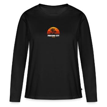 Rétro Panama City Floride Sunset Cool Vintage - T-shirt manches longues Premium bio Femme - noir - Devant - Julia (174cm)