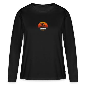 Retro Oaxaca Mexico Sunset Cool Vintage Vacation - Women's Premium Organic Long Sleeve Shirt - black - Front - Julia (174cm)