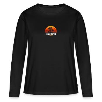 Retro Clearwater Florida Sunset Cool Vintage - Women's Premium Organic Long Sleeve Shirt - black - Front - Julia (174cm)