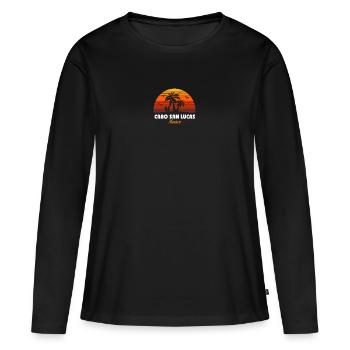 Rétro Cabo San Lucas Mexique Coucher de soleil Cool Vintage - T-shirt manches longues Premium bio Femme - noir - Devant - Julia (174cm)