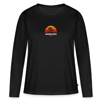 Rétro Baldwin Beach Maui Hawaii Coucher de soleil Cool - T-shirt manches longues Premium bio Femme - noir - Devant - Julia (174cm)