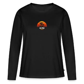 Retro La Paz Mexico Sunset Cool Vintage Vacation - Women's Premium Organic Long Sleeve Shirt - black - Front - Julia (174cm)