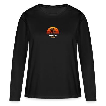 Retro Sayulita Mexiko Sonnenuntergang Cool Vintage - Frauen Premium Bio Langarmshirt - Schwarz - Vorne - Julia (174cm)