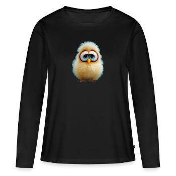 poussin super mignon - T-shirt manches longues Premium bio Femme - noir - Devant - Julia (174cm)
