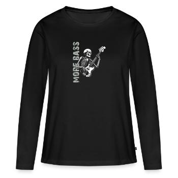 Plus Basse - Skeleton avec Basse - T-shirt manches longues Premium bio Femme - noir - Devant - Julia (174cm)