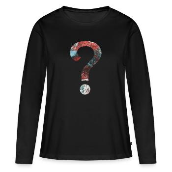 Résumé Question Mark - T-shirt manches longues Premium bio Femme - noir - Devant - Julia (174cm)