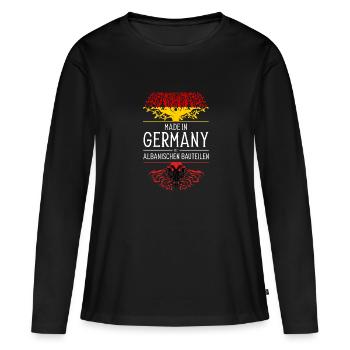 Deutsch Albanisch Deutscher Geschenk - Frauen Premium Bio Langarmshirt - Schwarz - Vorne - Julia (174cm)