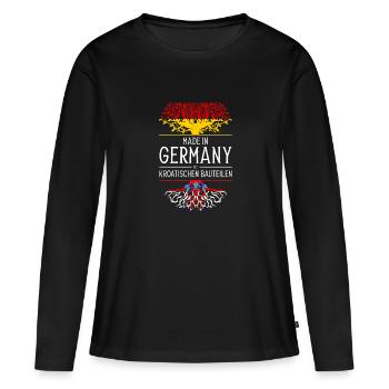 Deutsch Kroatisch Deutscher Geschenk - Frauen Premium Bio Langarmshirt - Schwarz - Vorne - Julia (174cm)