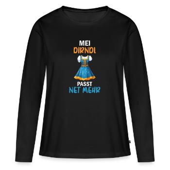 Damen Mei Dirndl Tracht Bayrisch Trachten Ersatz - Frauen Premium Bio Langarmshirt - Schwarz - Vorne - Julia (174cm)