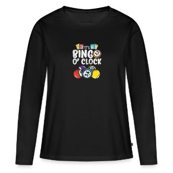 It's Bingo O Clock - Frauen Premium Bio Langarmshirt - Schwarz - Vorne - Julia (174cm)