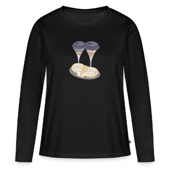 Martini à emporter - T-shirt manches longues Premium bio Femme - noir - Devant - Julia (174cm)