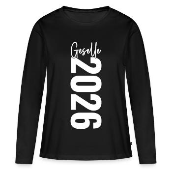 Compagnon 2026 - T-shirt manches longues Premium bio Femme - noir - Devant - Julia (174cm)