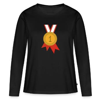 Medal First Place Sport - Women's Premium Organic Long Sleeve Shirt - black - Front - Julia (174cm)
