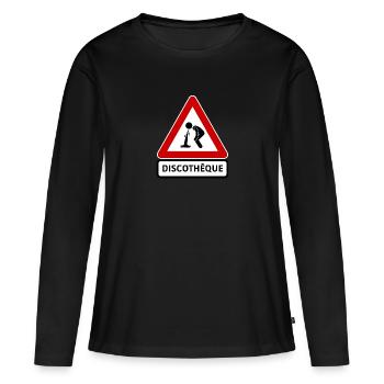 panneau discothèque - T-shirt manches longues Premium bio Femme - noir - Devant - Julia (174cm)