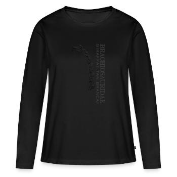 Giraffatitan Brancai Brachorisauridae black - Frauen Premium Bio Langarmshirt - Schwarz - Vorne - Julia (174cm)