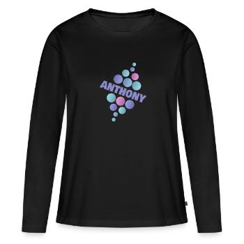 Pet Pet Prénom Anthony - T-shirt manches longues Premium bio Femme - noir - Devant - Julia (174cm)