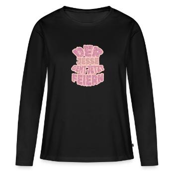 Feiern Party Jesse - Frauen Premium Bio Langarmshirt - Schwarz - Vorne - Julia (174cm)