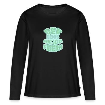 Feiern Denis - Frauen Premium Bio Langarmshirt - Schwarz - Vorne - Julia (174cm)
