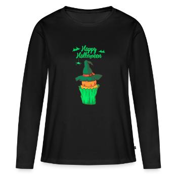 Halloween cupcake muffin cake baking sweets - Women's Premium Organic Long Sleeve Shirt - black - Front - Julia (174cm)