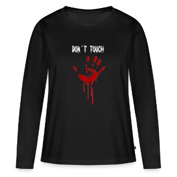 Don't touch - Women's Premium Organic Long Sleeve Shirt - black - Front - Julia (174cm)