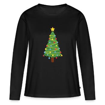 Weihnachtsbaum - Frauen Premium Bio Langarmshirt - Schwarz - Vorne - Julia (174cm)