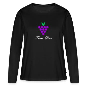 Team Vino - Frauen Premium Bio Langarmshirt - Schwarz - Vorne - Julia (174cm)