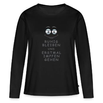 Impfen gehen - Frauen Premium Bio Langarmshirt - Schwarz - Vorne - Julia (174cm)