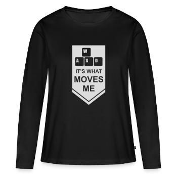 c’est ce qui m’émeut - T-shirt manches longues Premium bio Femme - noir - Devant - Julia (174cm)