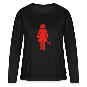 Devil Woman - Frauen Premium Bio Langarmshirt - Schwarz - Vorne - Julia (174cm)