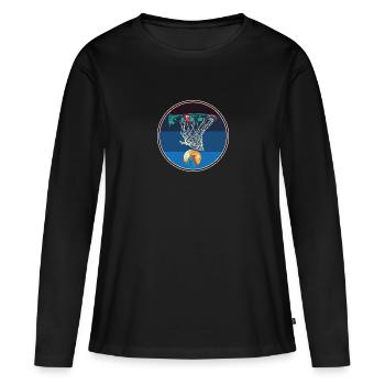 Fb7 2 - T-shirt manches longues Premium bio Femme - noir - Devant - Julia (174cm)