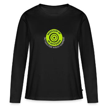 ne jamais abandonner ne pas abandonner Ne jamais marcher seul cadeau - T-shirt manches longues Premium bio Femme - noir - Devant - Julia (174cm)