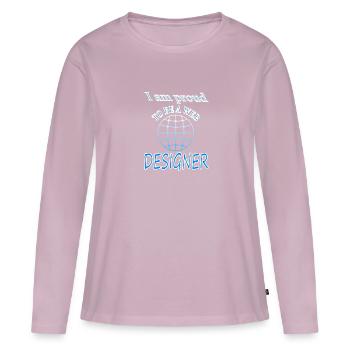 Logiciel de conception Web Internet Idée cadeau - T-shirt manches longues Premium bio Femme - rose poudré - Devant - Julia (174cm)