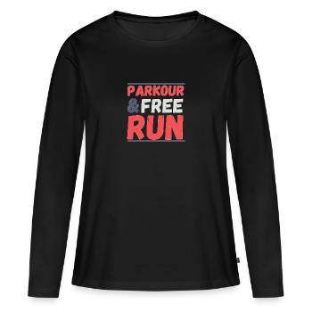 Parkour & FreeRun - Frauen Premium Bio Langarmshirt - Schwarz - Vorne - Julia (174cm)