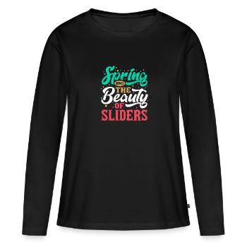 Le printemps apporte la beauté des curseurs - T-shirt manches longues Premium bio Femme - noir - Devant - Julia (174cm)