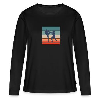 kickboxer kickboxing - T-shirt manches longues Premium bio Femme - noir - Devant - Julia (174cm)