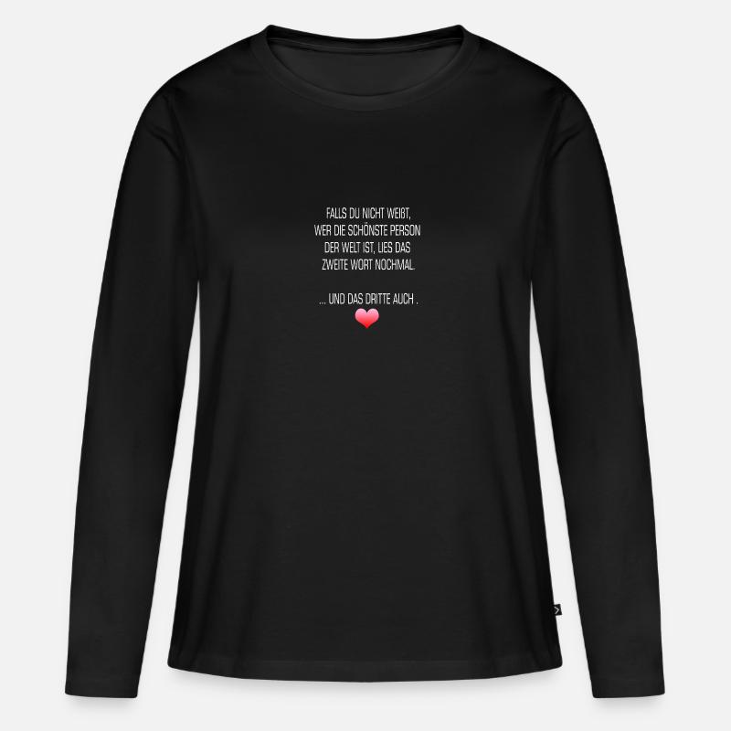 Lustiger Spruch - Frauen Premium Bio Langarmshirt - Schwarz