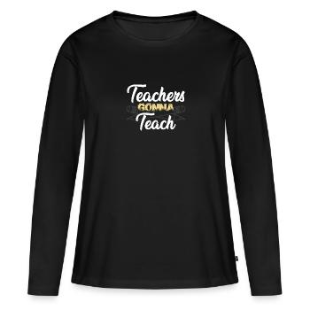 Enseignement Scolaire Enseignement Leçons Amusant - T-shirt manches longues Premium bio Femme - noir - Devant - Julia (174cm)