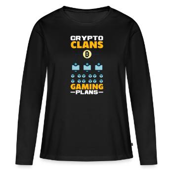 Cryptocurrency Rewards Gaming Blockchain Gamer - Frauen Premium Bio Langarmshirt - Schwarz - Vorne - Julia (174cm)