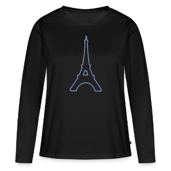 Eiffel Tower Paris minimalist landmark - Women's Premium Organic Long Sleeve Shirt - black - Front - Julia (174cm)