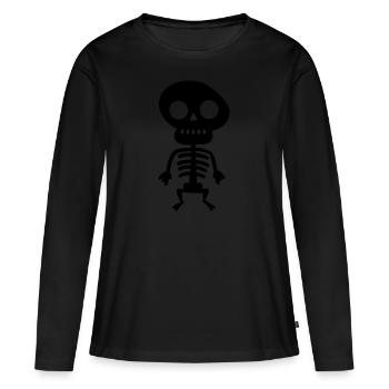 squelette - T-shirt manches longues Premium bio Femme - noir - Devant - Julia (174cm)