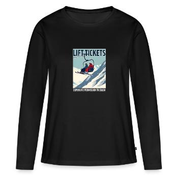 Billets de remontées mécaniques – ski et plaisir sur les pistes - T-shirt manches longues Premium bio Femme - noir - Devant - Julia (174cm)