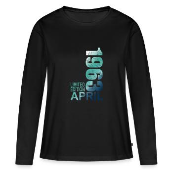 Limited Edition 60th birthday 1963 April born - Women's Premium Organic Long Sleeve Shirt - black - Front - Julia (174cm)