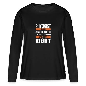 Physique - T-shirt manches longues Premium bio Femme - noir - Devant - Julia (174cm)