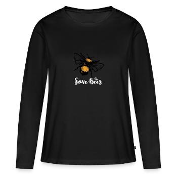 Save The Bees. Protection du climat T-shirt, cadeau - T-shirt manches longues Premium bio Femme - noir - Devant - Julia (174cm)